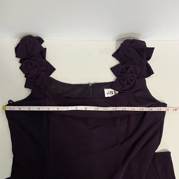 J.B.S. Dress Size 10 Purple Midi Sheath Bow Straps Wedding Guest Party Cocktail - Picture 8 of 8